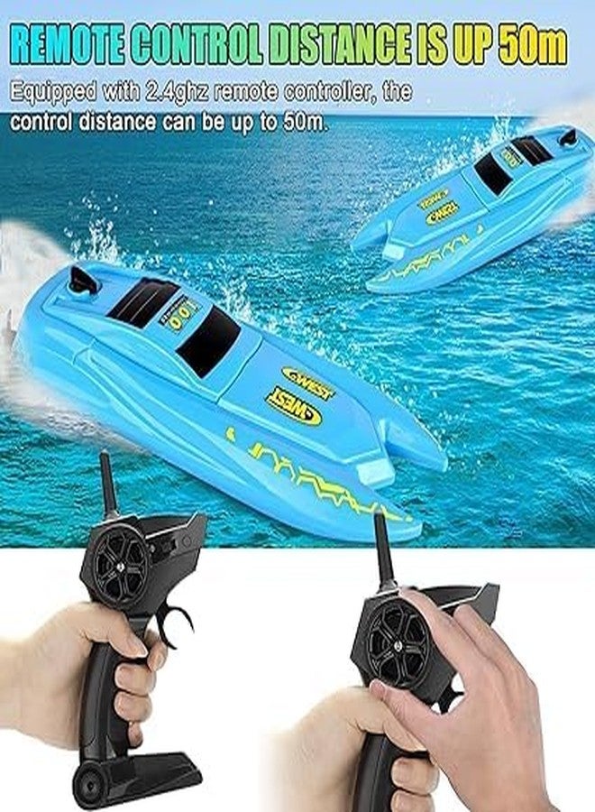 EXOMOON RC Boat Remote Control Boats for Pools and Lakes - H126 Mini Racing Boats 2.4GHz 10km/h High Speed Remote Control Boat for Kids Adults Boys Girls Multicolor - Image 3